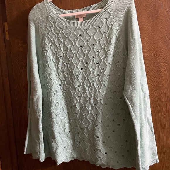 Stylish Ann Taylor Loft XL Sweater soft green - like new - Picture 1 of 3